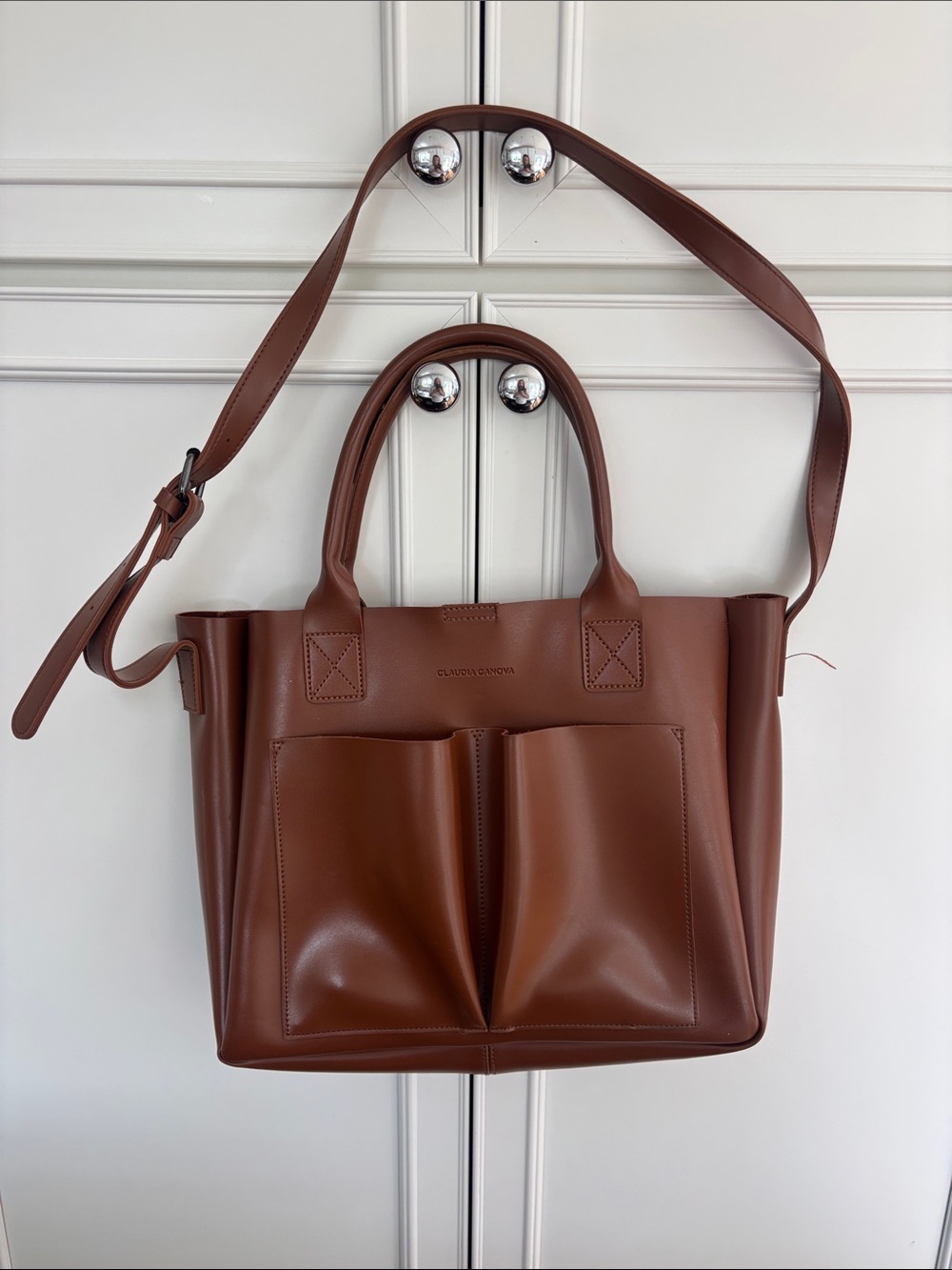 CLAUDIA CANOVA Tote Bag with Front Pockets - Brown